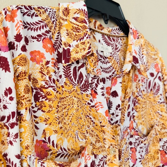 Anthropologie Pilcro Floral Print Button-Up Shirt Size M - Picture 4 of 12